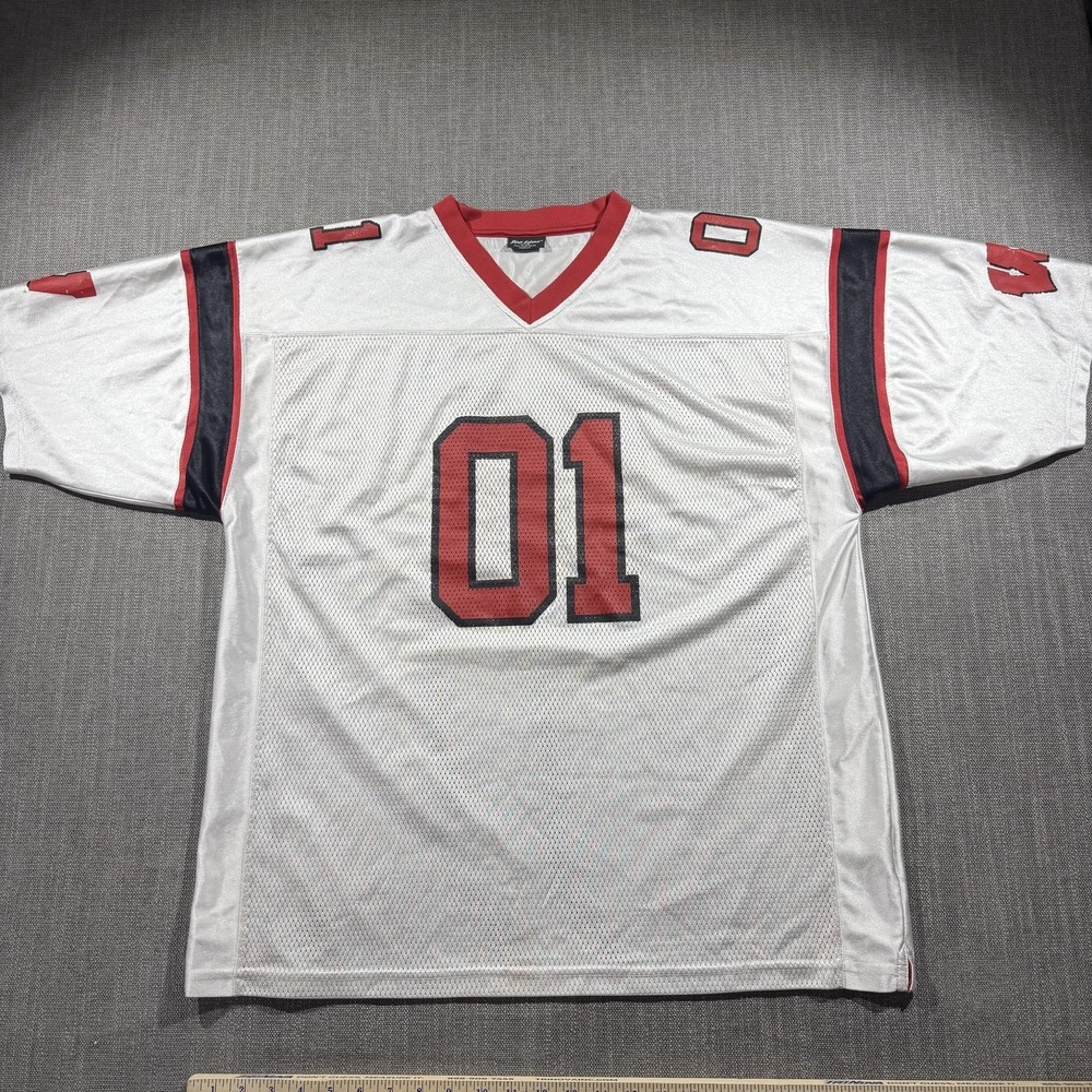 Wisconsin Badgers Jersey Mens XL White Red NCAA Football 01 Pro Edge‎ Mesh